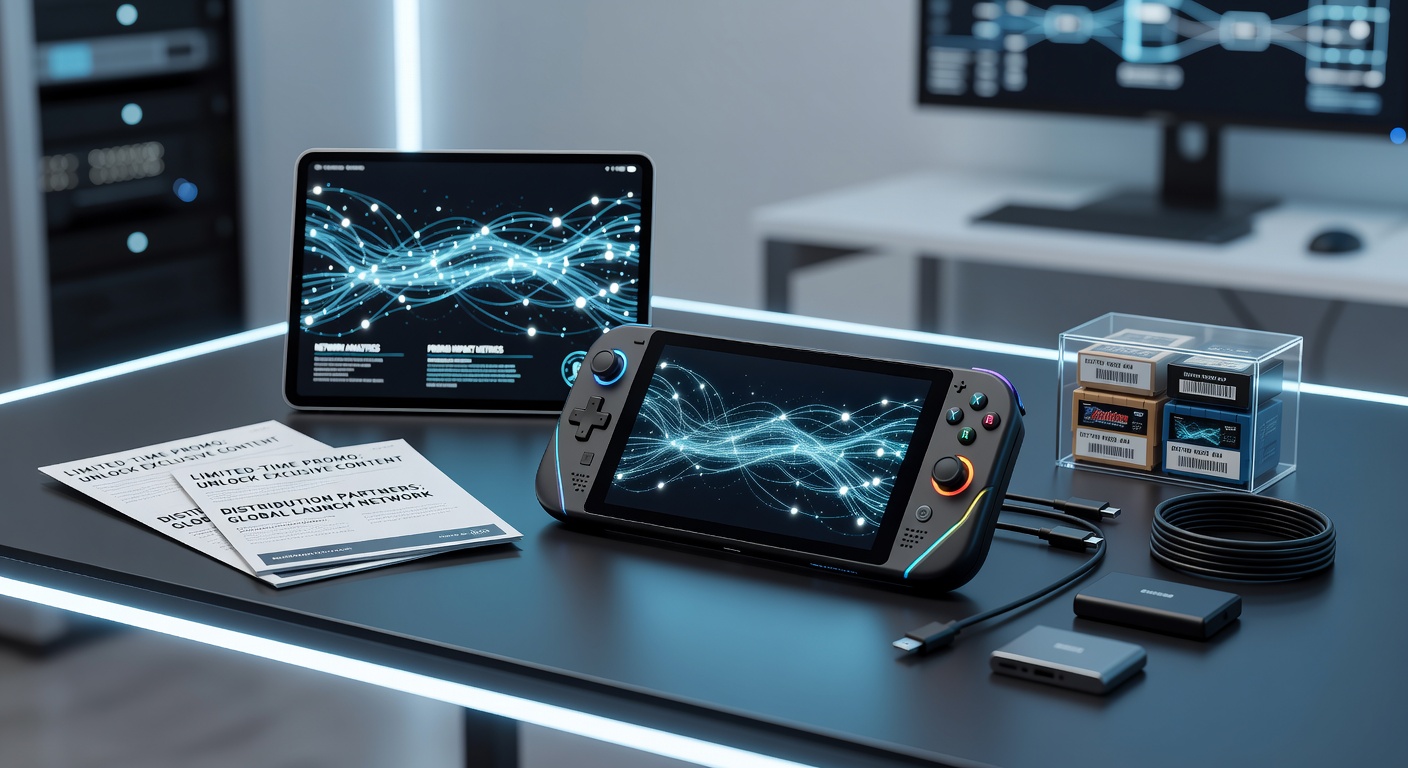 Portable gaming devices connected through distribution networks with promotional oversight elements